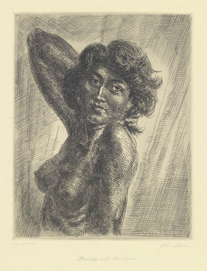 Appraisal: JOHN SLOAN Two etchings Nude at Bedside x mm x