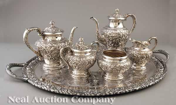 Appraisal: A Kirk Sterling Silver Repouss Tea and Coffee Service S