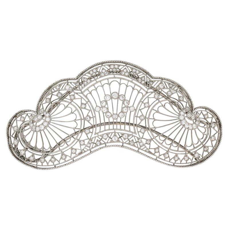 Appraisal: TIFFANY CO BELLE EPOQUE DIAMOND HAIR ORNAMENT Delicate diamond and