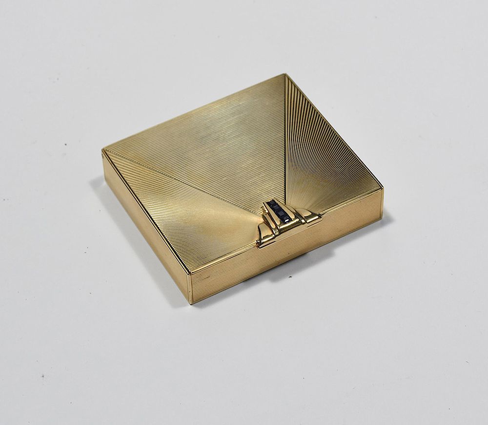 Appraisal: Tiffany Co K yellow gold Art Moderne cigarette case with