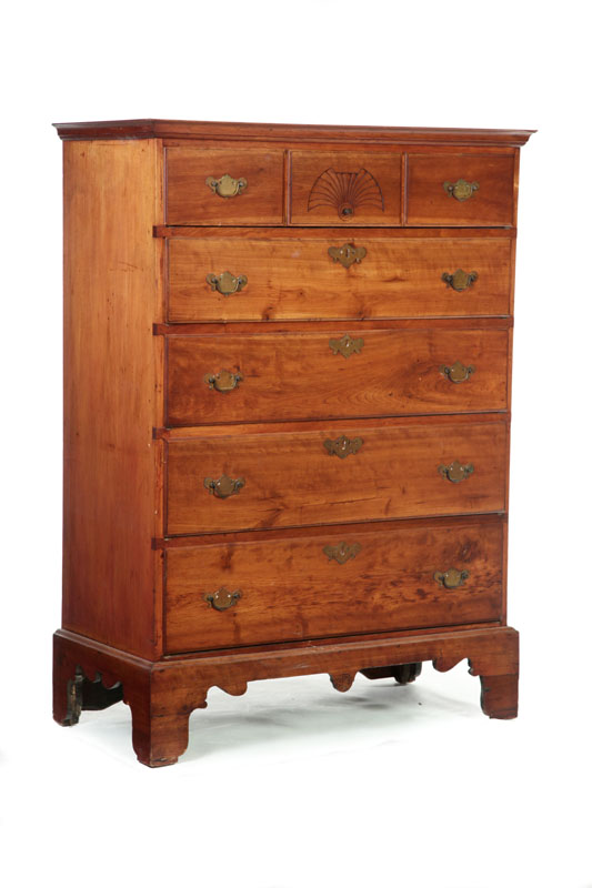 Appraisal: CHIPPENDALE TALL CHEST OF DRAWERS New England late th century