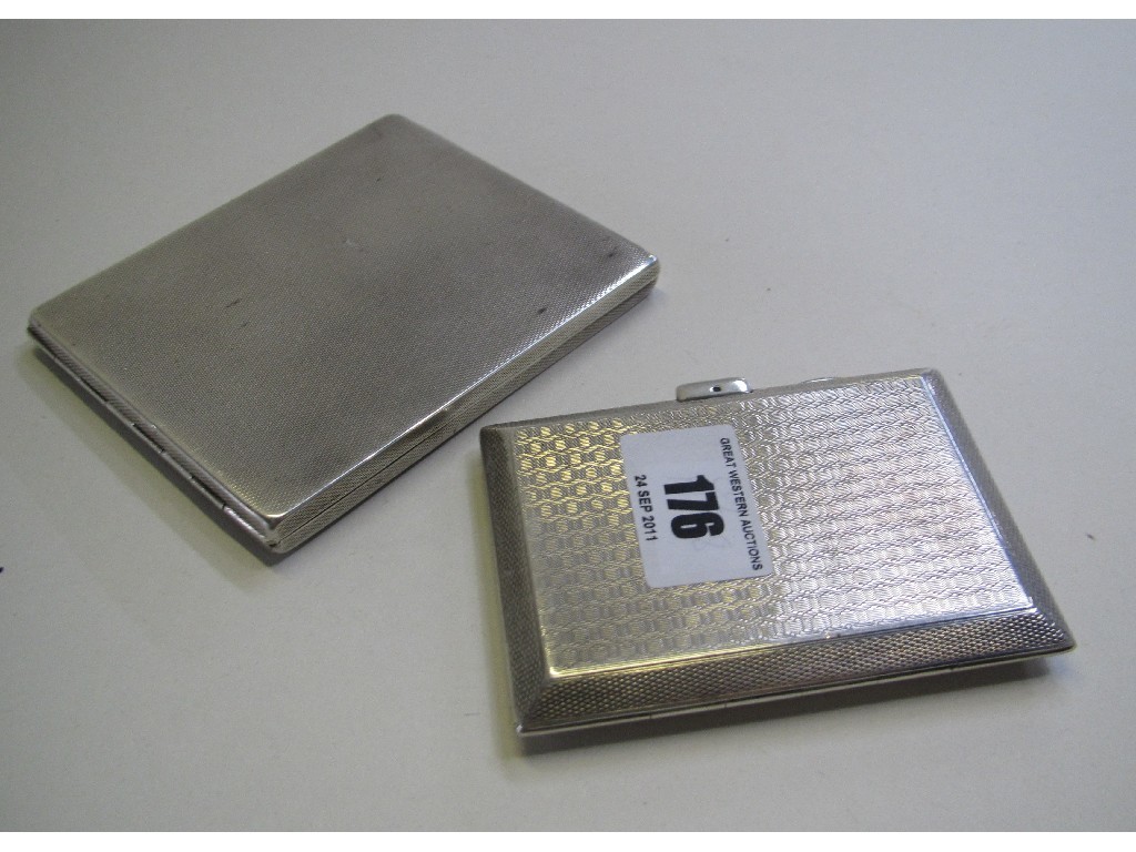 Appraisal: Lot comprising two silver cigarette cases