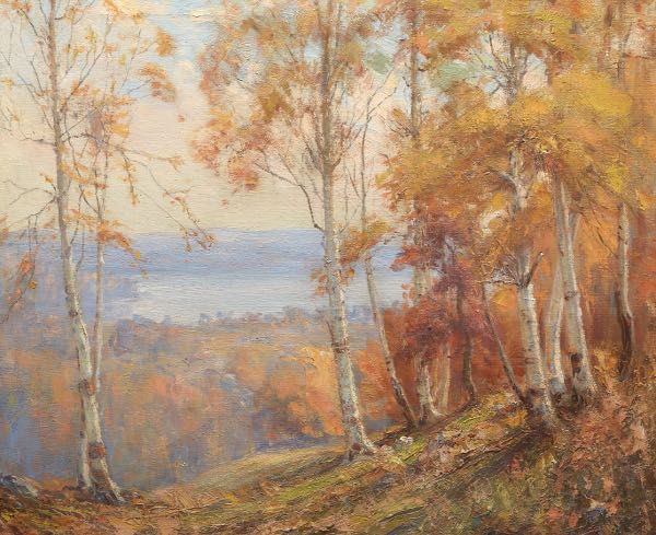 Appraisal: ROBERT HAMILTON AMERICAN - x Fall landscape Oil on canvas