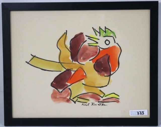 Appraisal: KARL OTTO KNATHS - FRAMED WATERCOLORDEPICTING A BIRD SIGNED LOWER