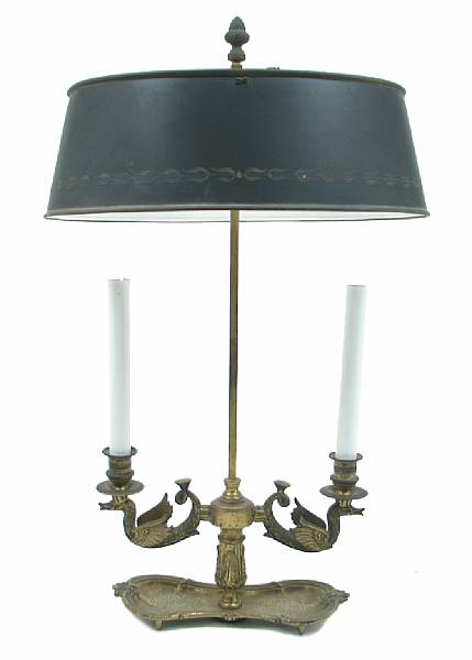 Appraisal: A tole bouillotte lamp height in