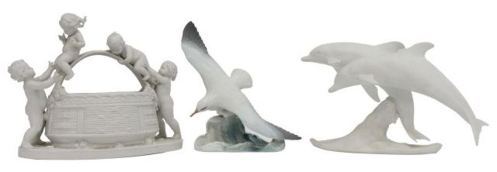 Appraisal: lot of German porcelain cabinet figures including Seagull in Flight