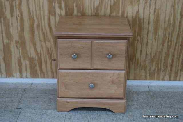 Appraisal: Oak look Bed Side Night Stand w DrawersFrom the estate