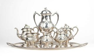 Appraisal: An E D Kinsey coin silver tea service Mid th