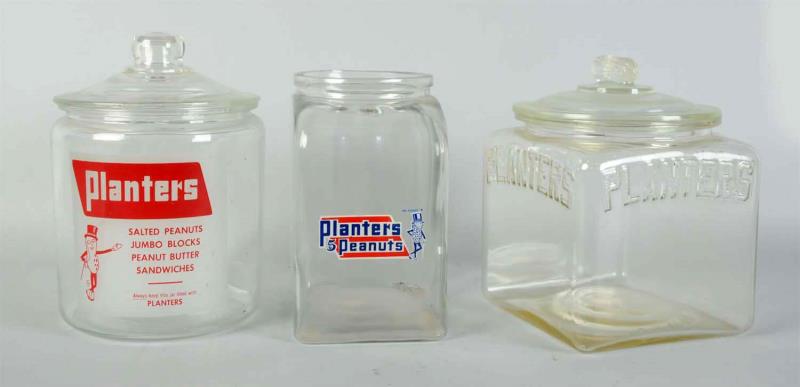 Appraisal: Lot of Planters Peanuts Jars These three jars are very