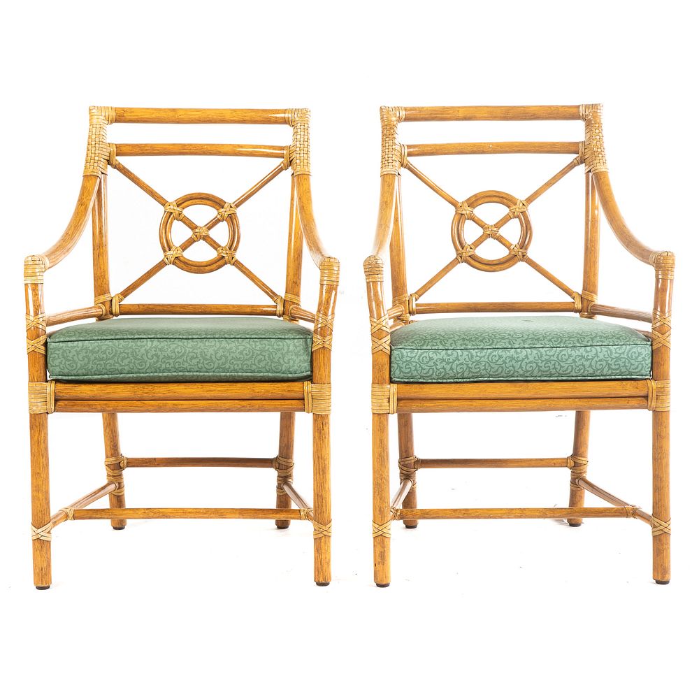 Appraisal: Pair of McGuire Rattan Chairs Made by McGuire Furniture Co