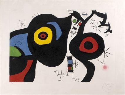 Appraisal: AFTER JOAN MIRO - UNTITLED Engraving x in numbered and