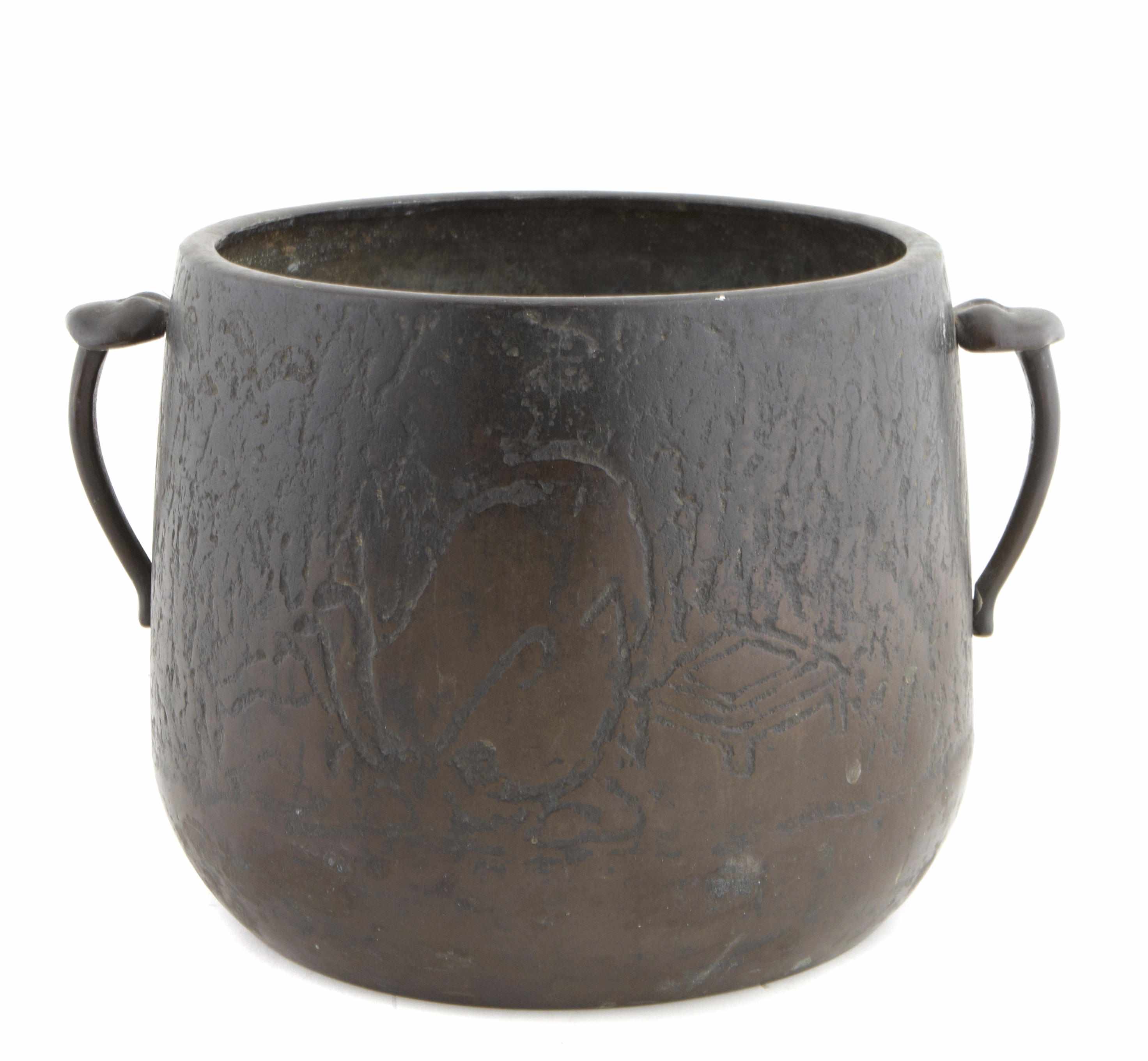 Appraisal: A Chinese bronze doubled handled potheight in width in depth