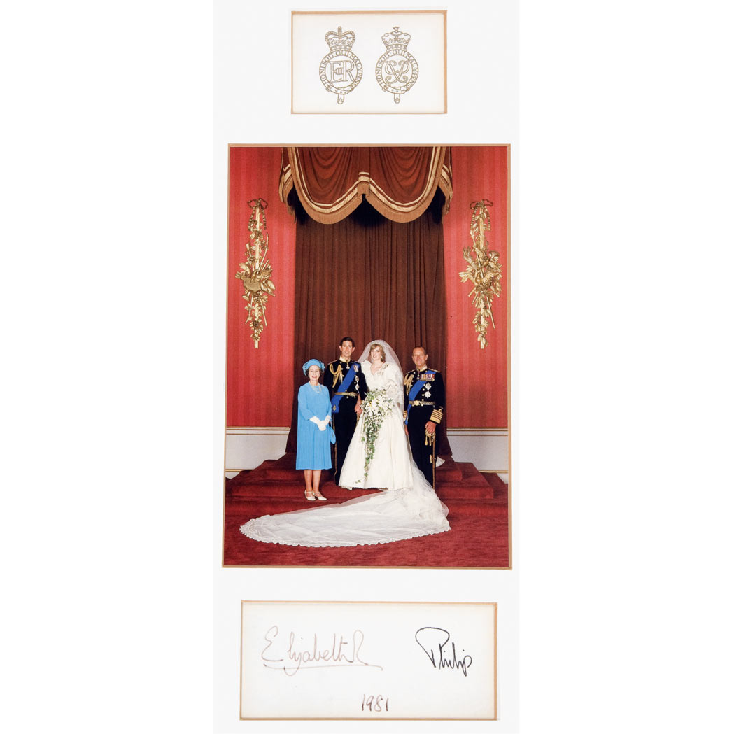 Appraisal: ROYALTY Printed photograph of HRH Queen Elizabeth and Prince Philip