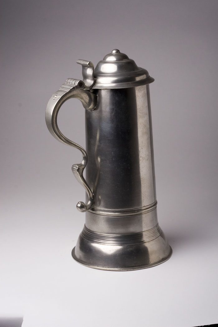 Appraisal: PEWTER FLAGON ATTRIBUTED TO SAMUEL DANFORTH - Hartford Connecticut circa