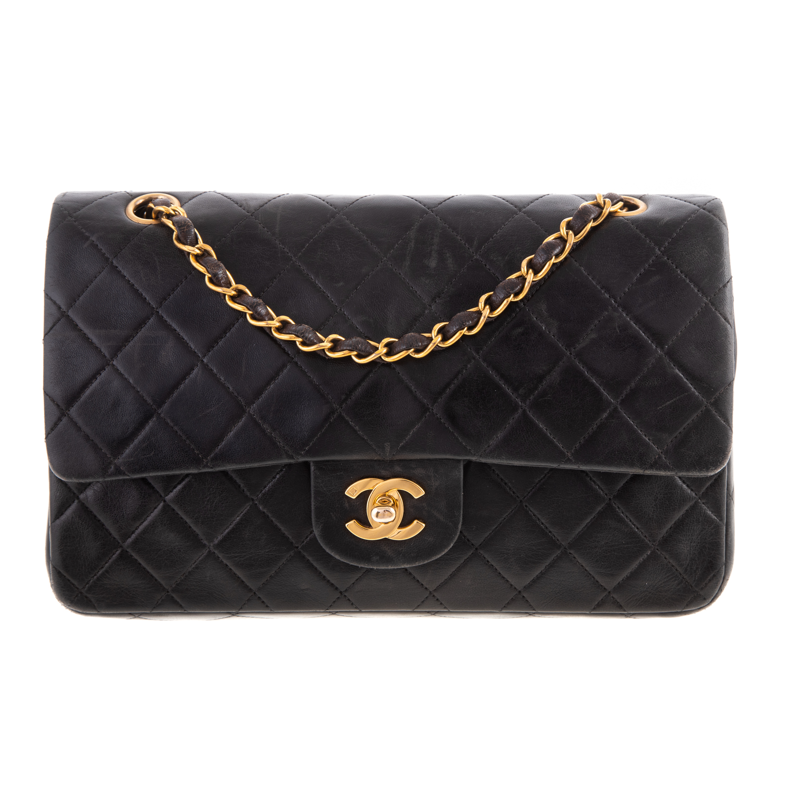 Appraisal: A CHANEL MEDIUM CLASSIC DOUBLE FLAP A black lambskin leather