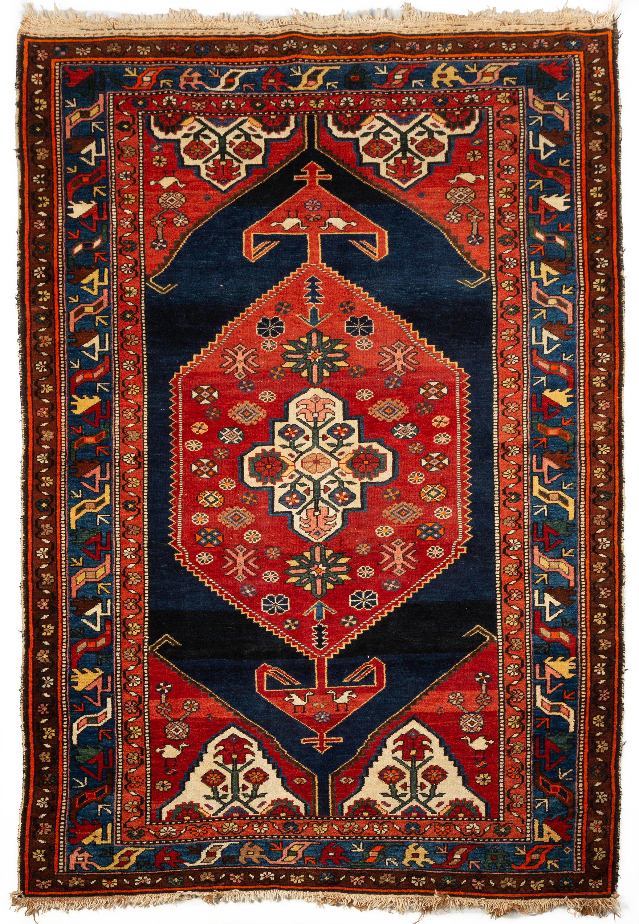 Appraisal: CAUCASIAN HAMADAN ORIENTAL RUGS Early th century ft in x