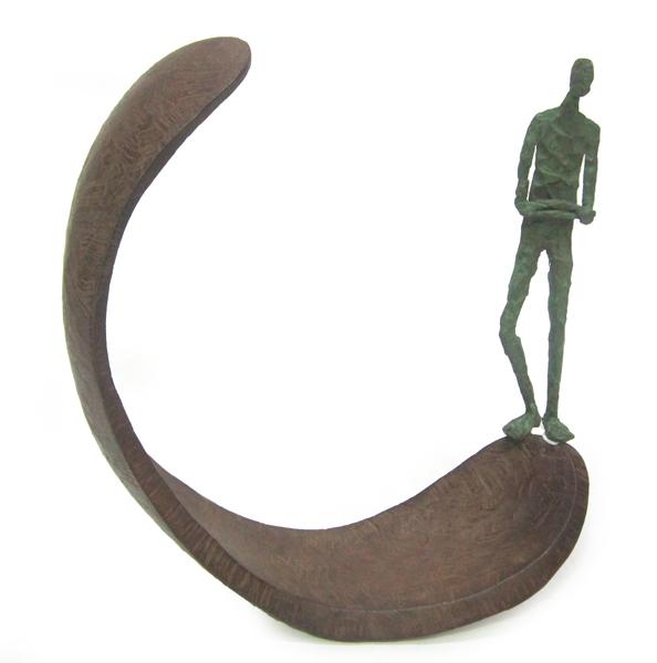 Appraisal: A BRONZE SCULPTURE OF A STANDING MAN SIGNED NUMBERED A