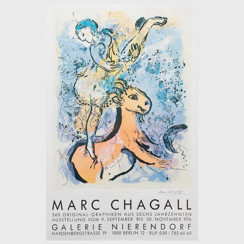 Appraisal: After March Chagall - Galerie Nierendorf Exhibition Poster Lithographic poster