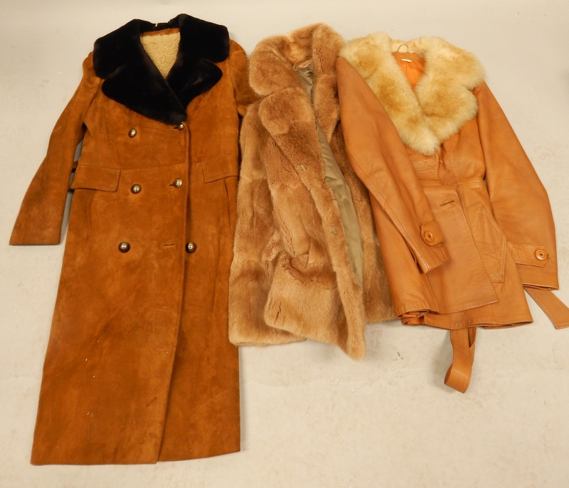 Appraisal: Various items of clothing to include a ladies suede jacket