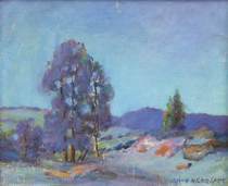 Appraisal: Olive Holbert Chaffee American - Untitled landscape at dusk with