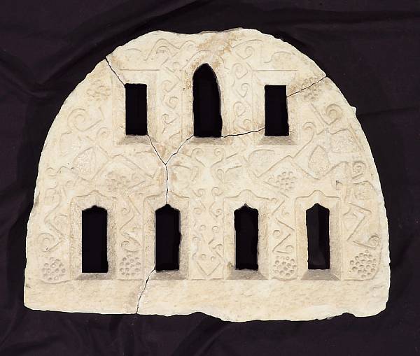 Appraisal: A Greek carved marble architectural grill Tinos th- th century