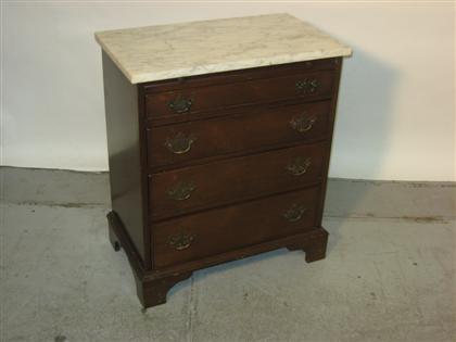 Appraisal: Marble top mahogany drawer bachelors chestWith writing slide