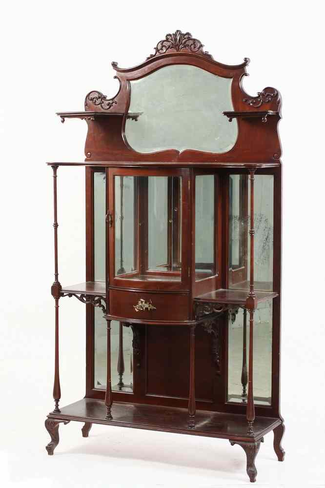 Appraisal: ART NOUVEAU VITRINE - Mahogany Display Vitrine with very delicate