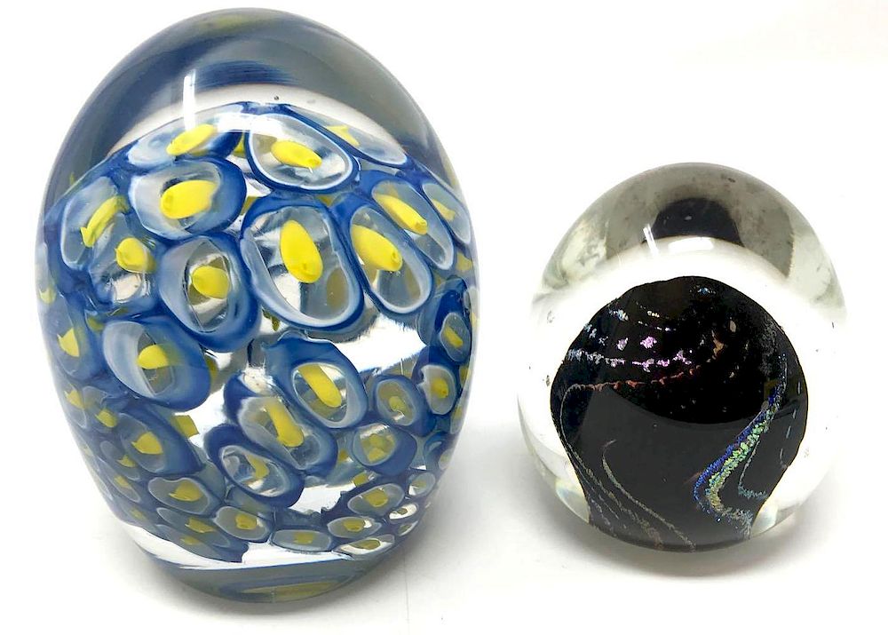 Appraisal: David Peterson Art Glass Contemporary Paperweights Lot David Peterson Art