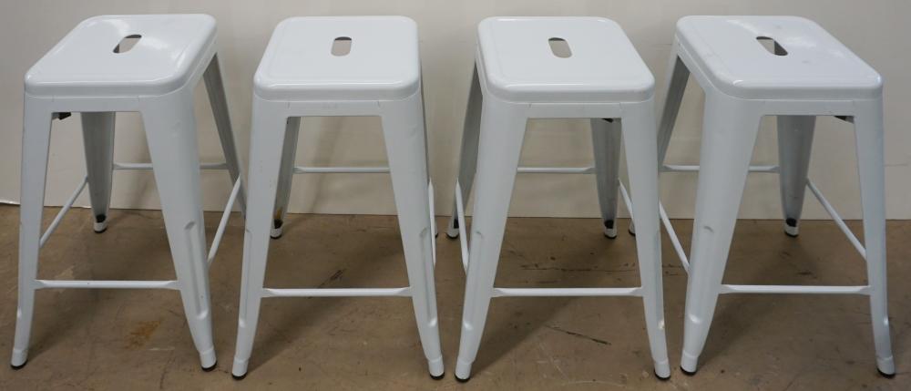 Appraisal: Set of Four UrbanMod Metal Stacking Bar Stools x x