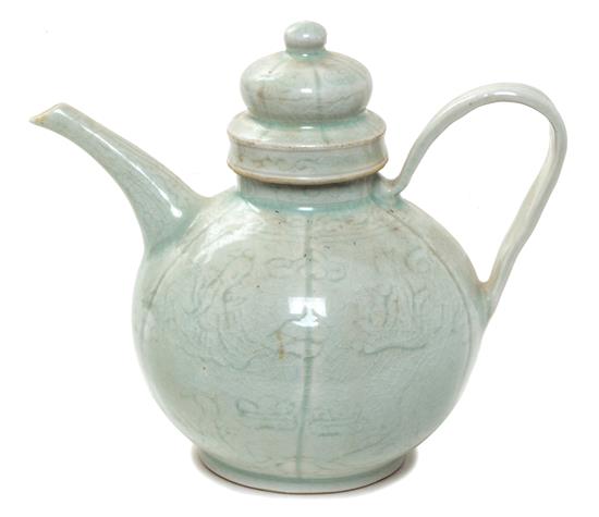 Appraisal: Sale Lot A Qingbai Porcelain Wine Ewer with incised decoration