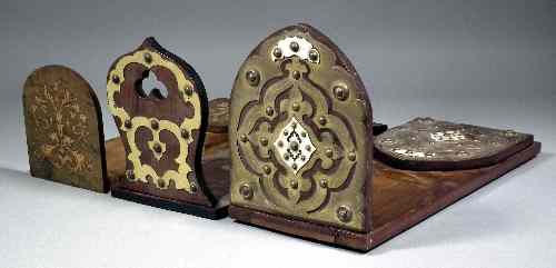 Appraisal: A Victorian mahogany brass and ivorine mounted book slide with