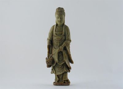 Appraisal: A Chinese soapstone figure of a lady standing with a