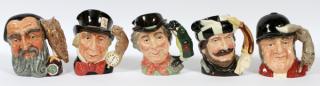 Appraisal: ROYAL DOULTON PORCELAIN TOBY MUGS FIVE ROYAL DOULTON PORCELAIN TOBY