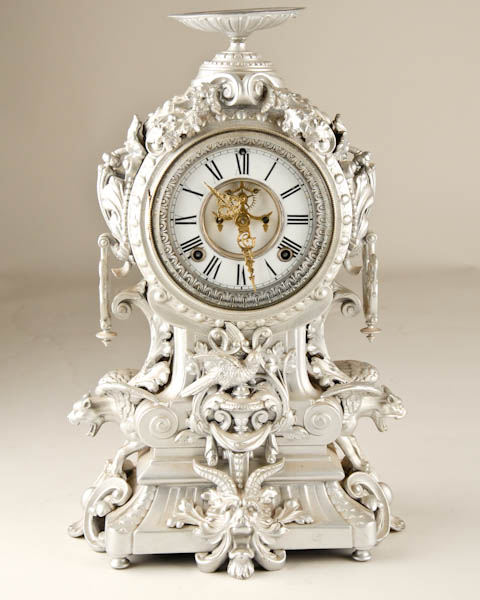 Appraisal: Ansonia Franconia Clock repainted silver day time and strike H