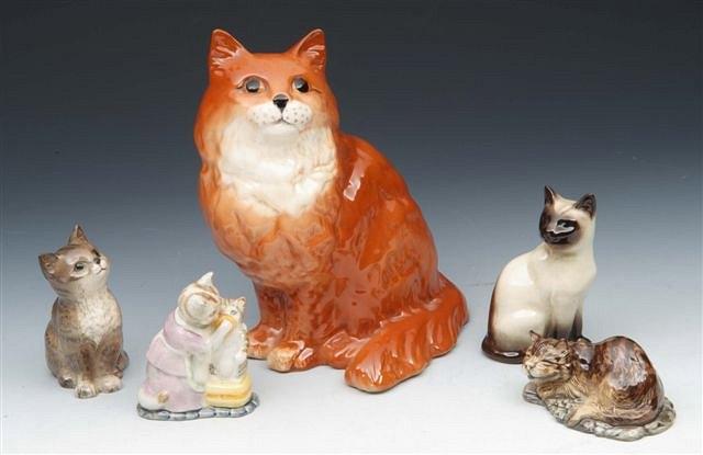 Appraisal: A BESWICK MODEL of a ginger cat high three further