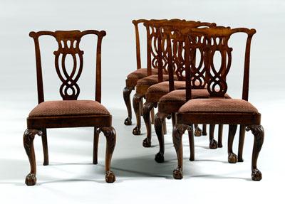 Appraisal: Set of six George II dining chairs carved mahogany each