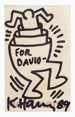 Appraisal: Keith Haring drawing New York - figure signed and inscribed