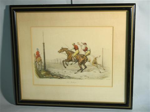 Appraisal: AFTER VERNET FRENCH LA PARTENZA Lithograph x in sight Framed