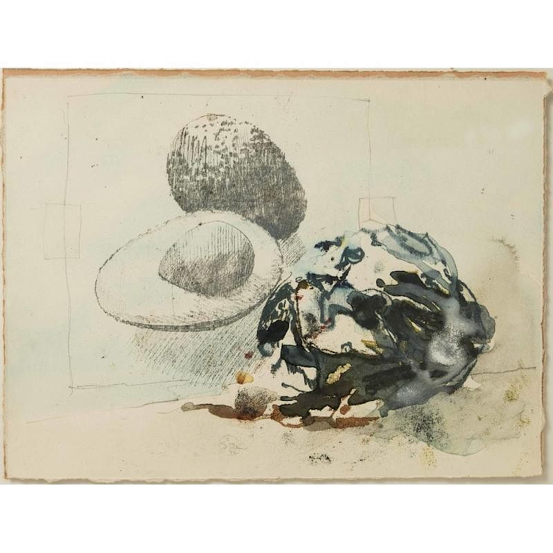 Appraisal: Jerald Silva Sacramento b Watercolor A Foil Wrapped Potato Framed