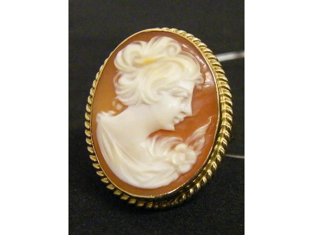 Appraisal: ct oval cameo ring size L gm