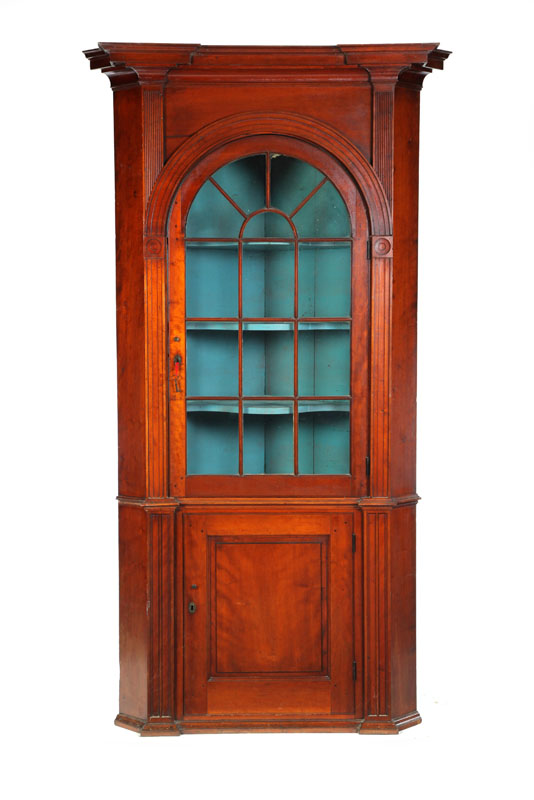 Appraisal: FINE ARCHITECTURAL FEDERAL CORNER CUPBOARD American likely Pennsylvania early th