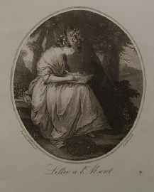 Appraisal: Kauffmann Angelica Lettre a l'Absent oval stipple engraving by Bartolozzi