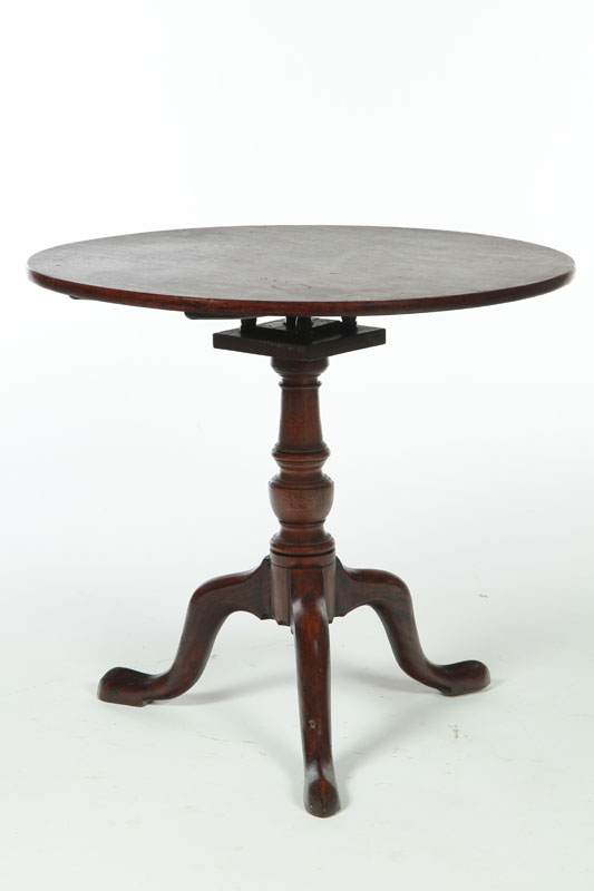 Appraisal: CHIPPENDALE TILT-TOP TEA TABLE American th century mahogany with old