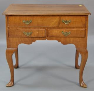 Appraisal: English Queen Anne lowboy circa the molded rectangular cross-banded top