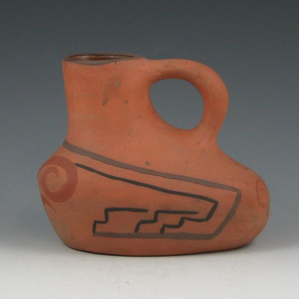 Appraisal: Owens Aborigine Native American Indian jug or handled vessel Marked