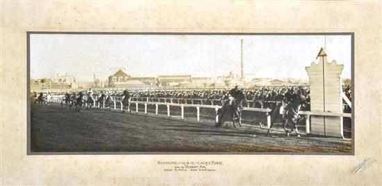 Appraisal: BLACK AND WHITE PHOTOGRAPH OF THE FINISH OF THE LADIES'