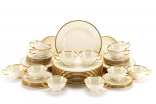 Appraisal: Lenox Tuxedo Gold Fine China Pieces Lenox American founded circa