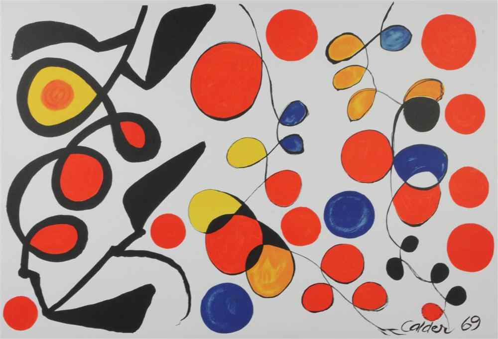 Appraisal: ALEXANDER CALDER AMERICAN - ABSTRACT COMPOSITION Color lithograph on cream