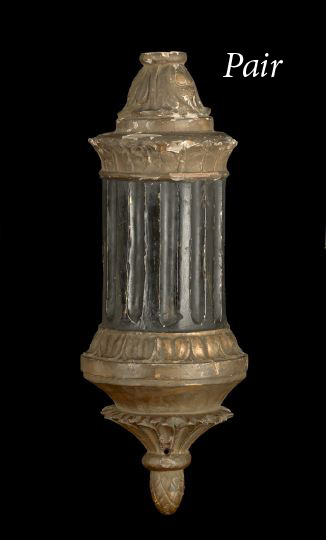 Appraisal: Pair of Northern Italian Carved Painted and Gilded Half-Round Pole