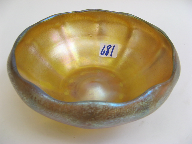 Appraisal: A TIFFANY FAVRILE GLASS BOWL early th century having a